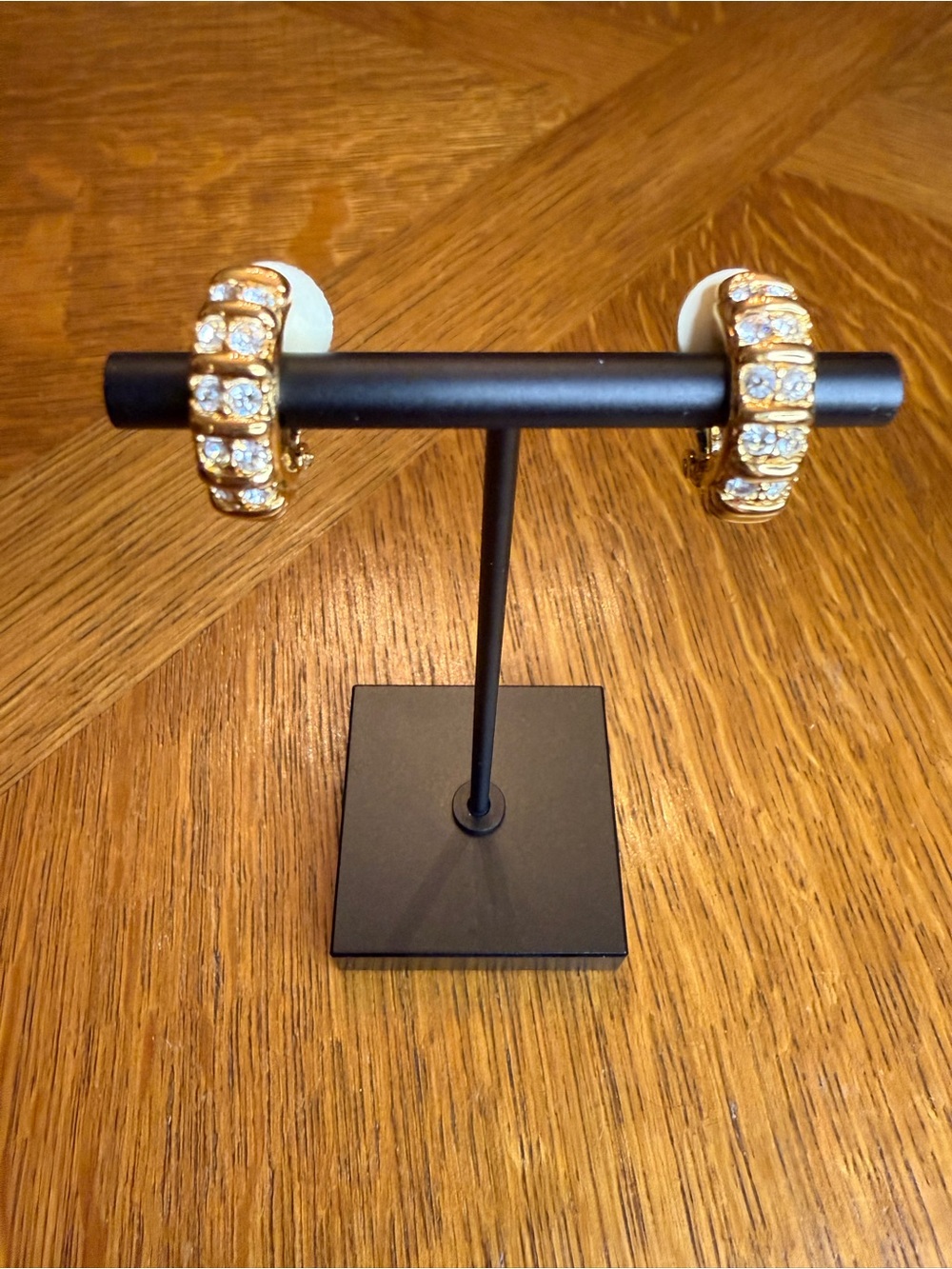 Swarovski Gold Crystal Hoop Earrings